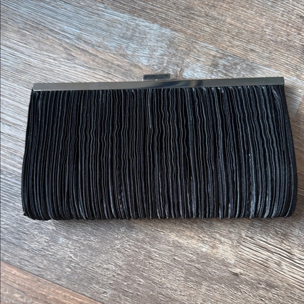 Charming Charlie Black Pleated Clutch